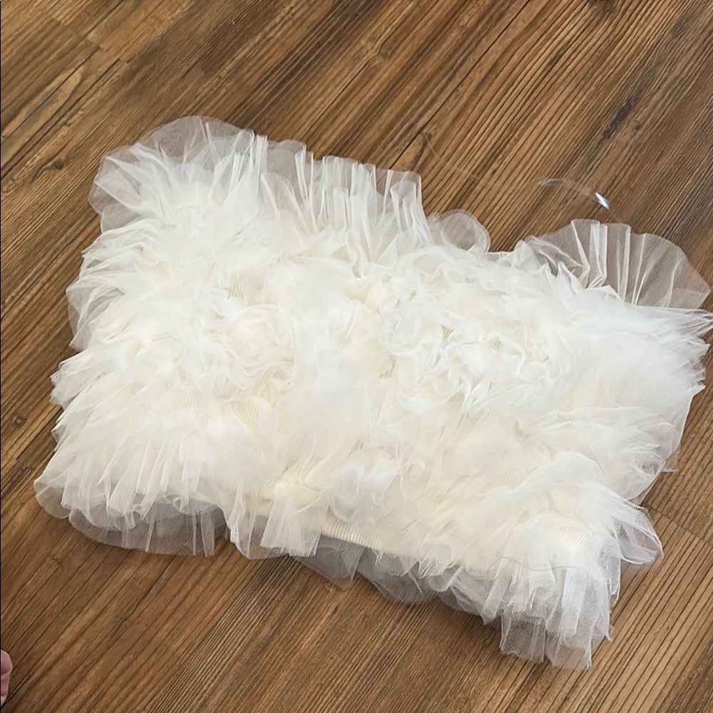 White Ruffled Tulle Top - Picture 4 of 4